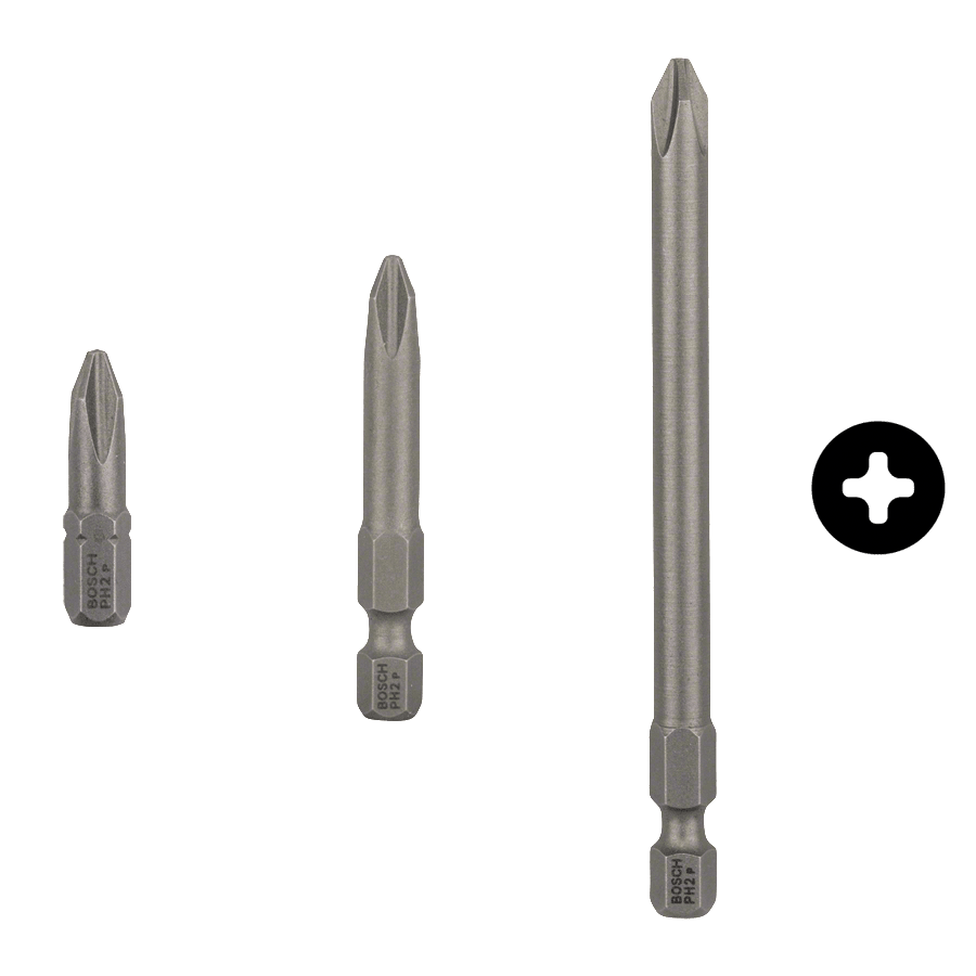 Bosch 3x Bit wkrętakowy Extra-Hard, PH 2, 51 mm - 2607001522