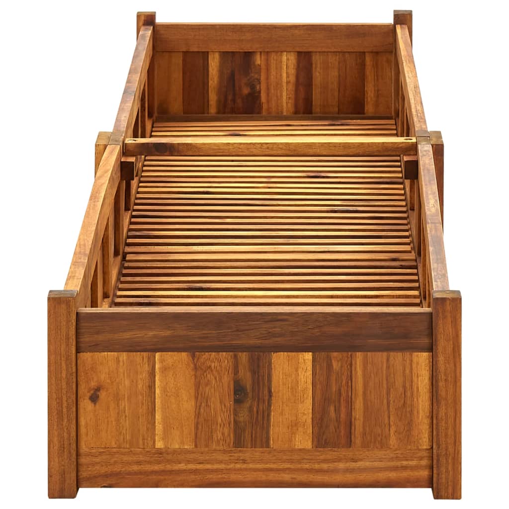 Jardinière，Pot de Fleurs Bois d'acacia 200x50x25 cm141682 - 3