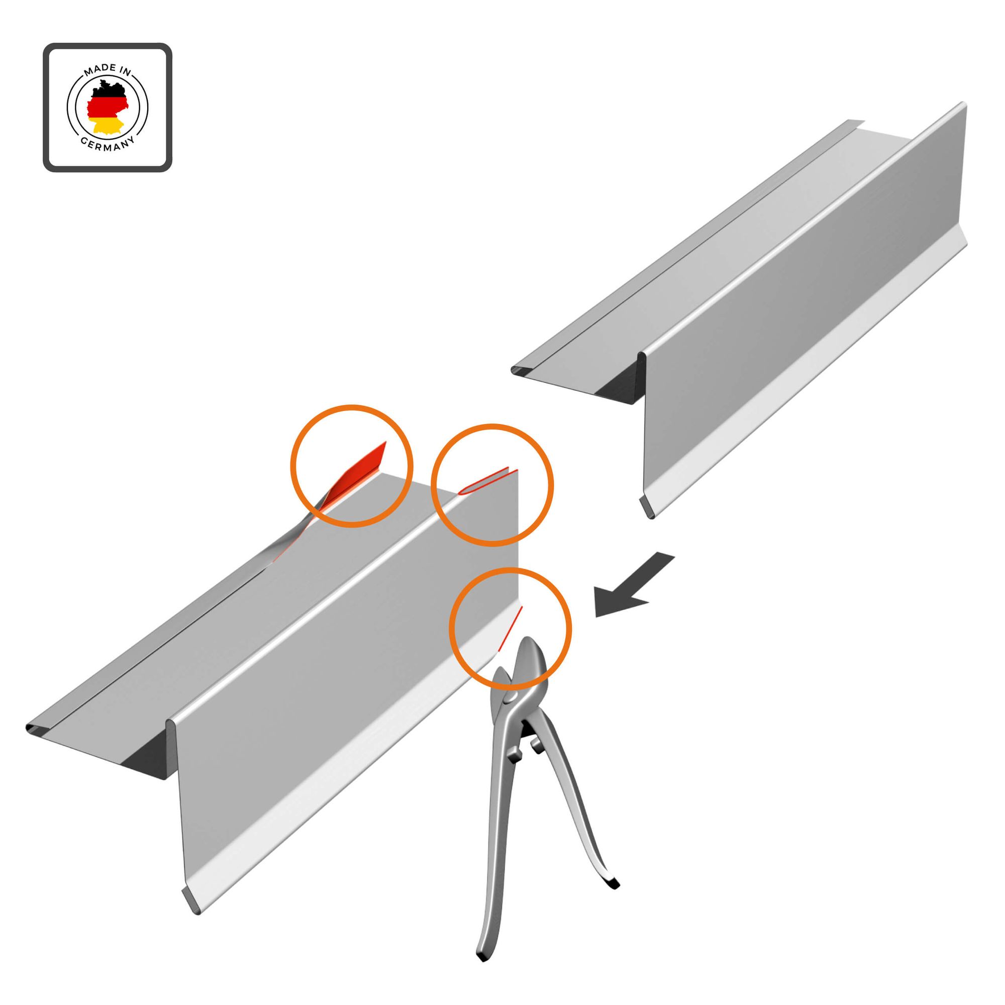 INEFA Remate de beiral com quebra-água 200cm Alumínio Prata - 3