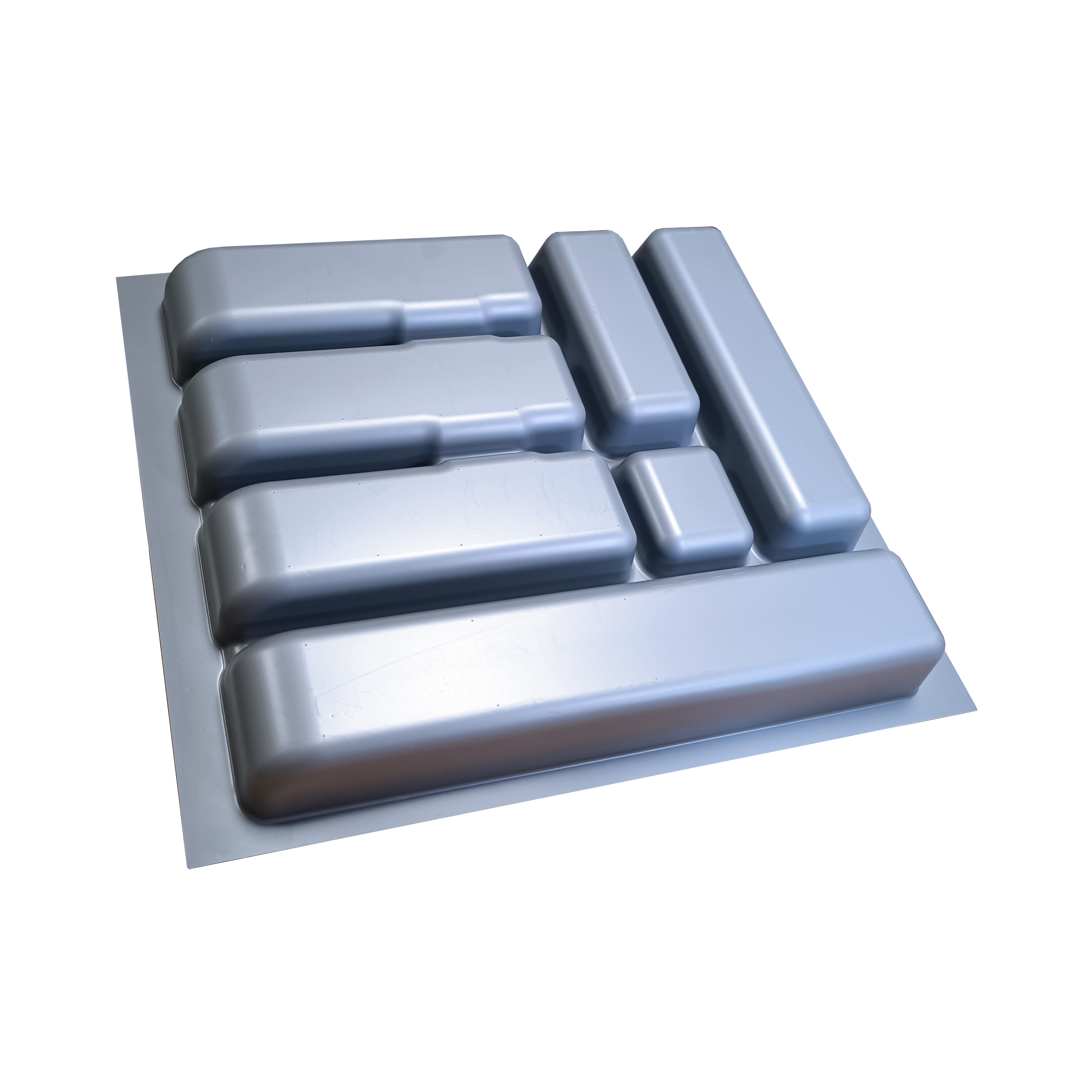 Bandeja Cubertero Cajón Cocina 41×47 cm Gris | Organizador Cubiertos Polipropileno | Apto Cajones 45 cm | Fácil Limpieza - M.Pascual - 2