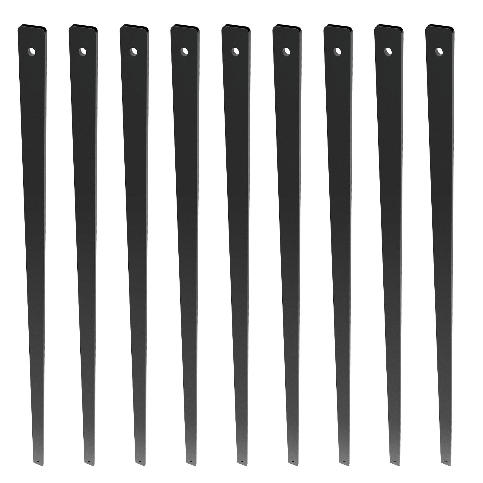 Balustres métal,VEVOR 820 x25 mm,broche rampe plate alliage d'aluminium,51tiges pont vis,balustrade creuse classique,revêtementpoudre noir satiné - 9