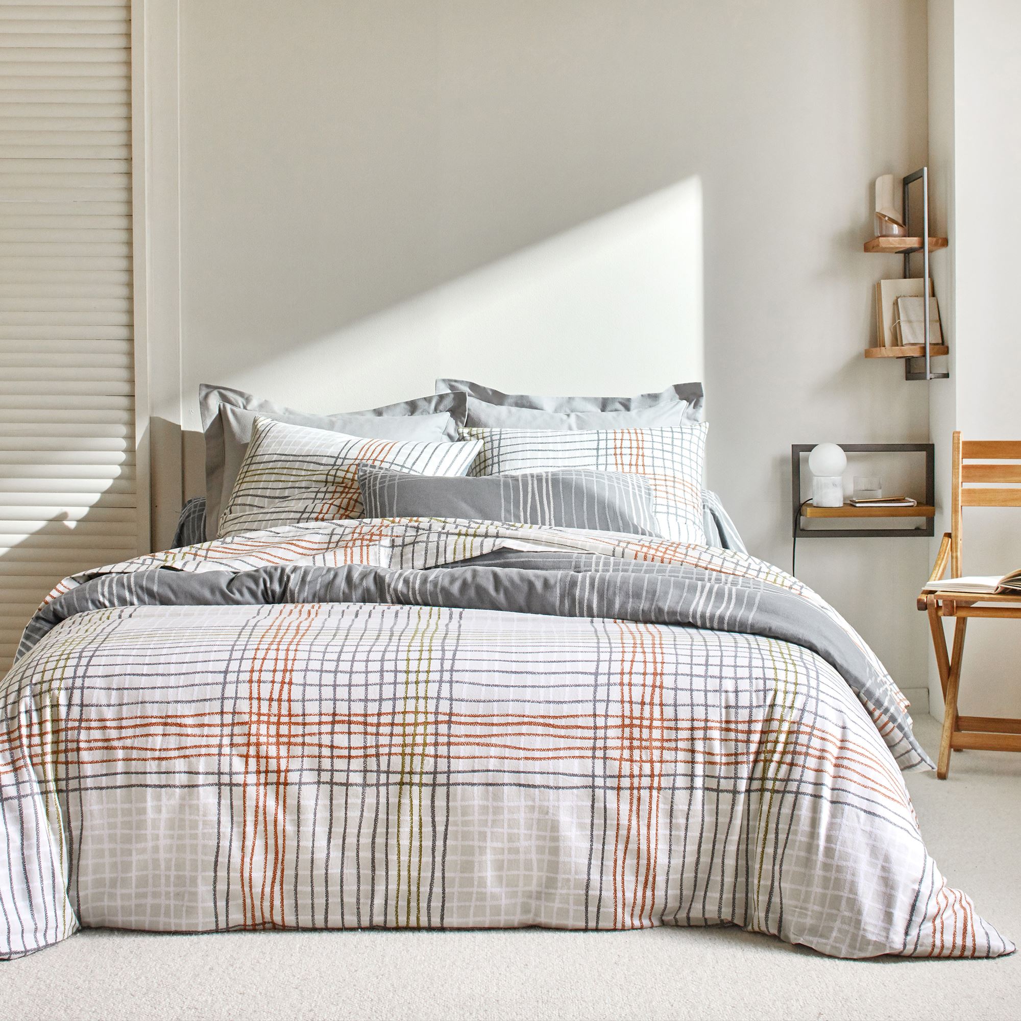 Drap-housse NOA 160x200x28 gris en coton - 3