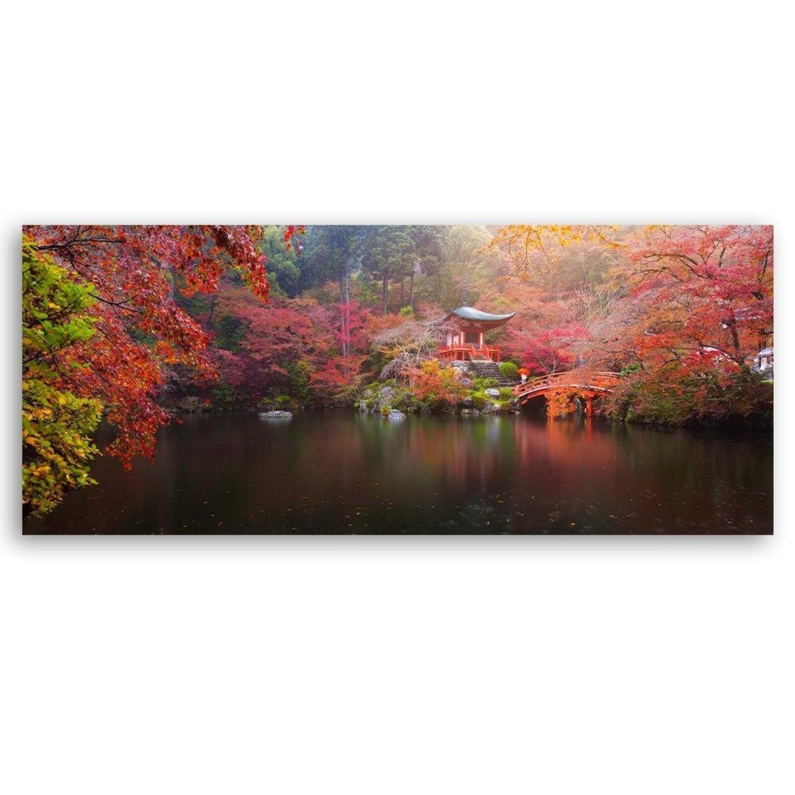 Tableau le japon aux couleurs vertes - 120 x 40 cm - 2