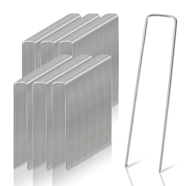 200x Ancre au sol Piquets en acier galvanisé 150x25mm ancrage au sol pour bâches filets de jardinage en U Arrondi