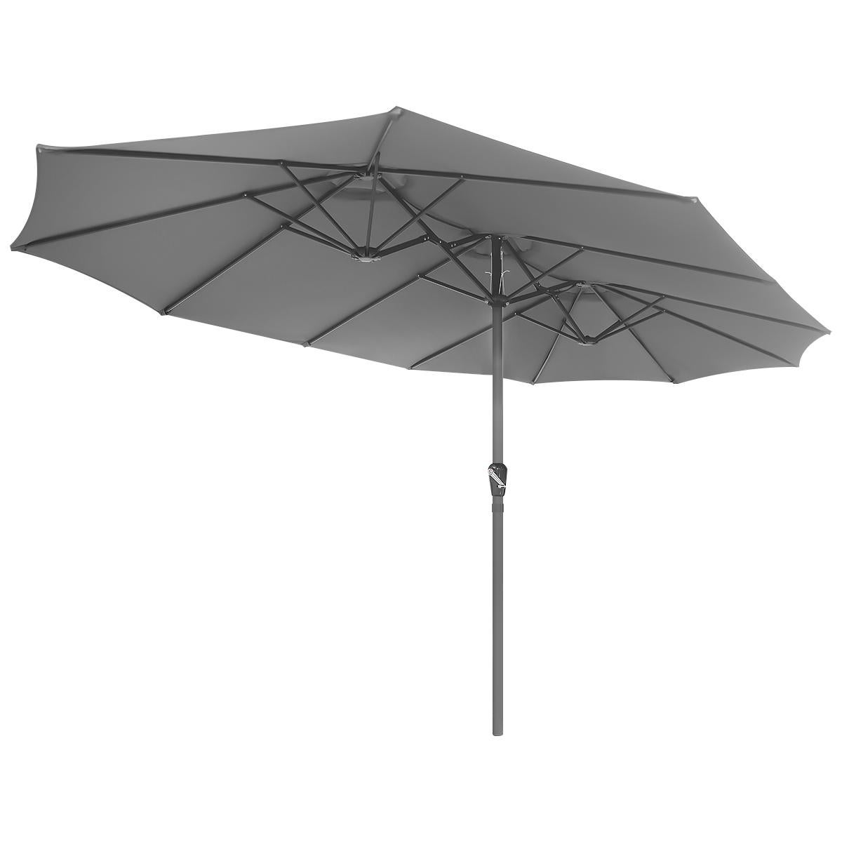 Parasol ogrodowy Saska Garden 12 ramienny, 270x460 cm szary
