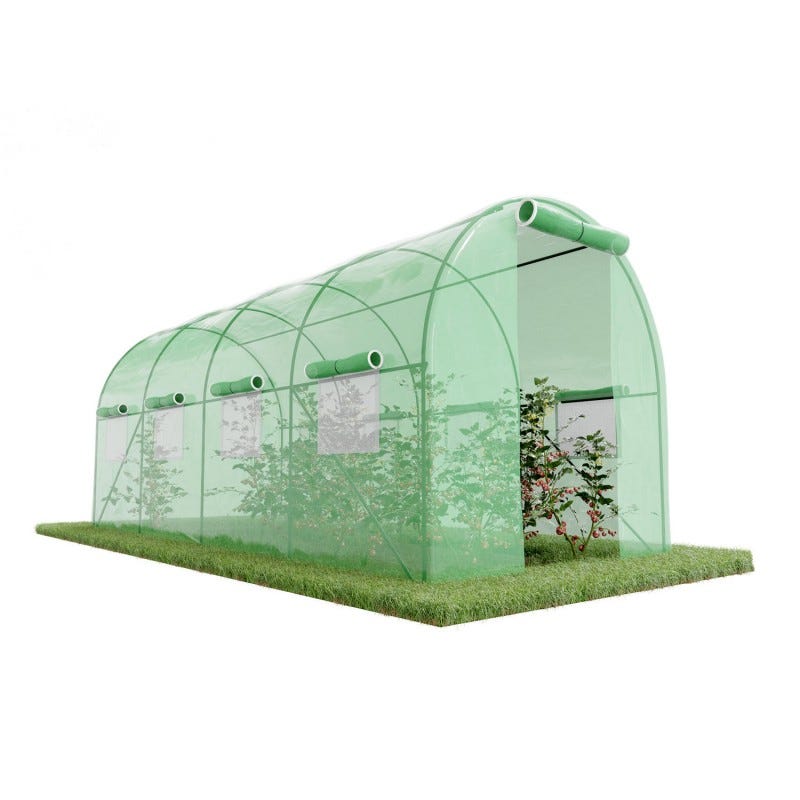TOOLPORT Serre de Jardin Serre Tunnel Plastique Robuste 2x3m - Bâche PE 180g/m² Blanc Transparent TOOLPORT Serre de Jardin Serre Tunnel Plastique Robuste 2x3m - Bâche PE 180g/m² Blanc Transparent
