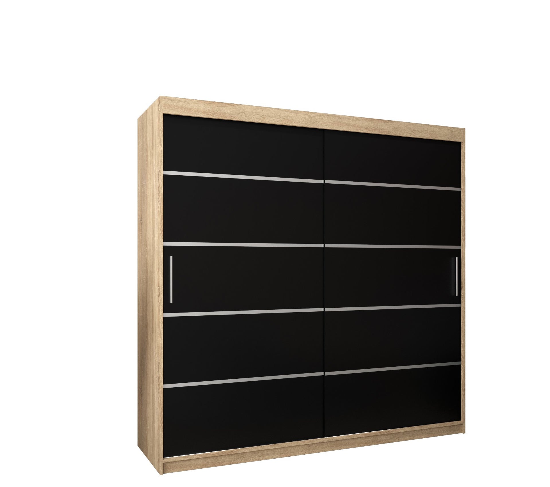 Szafa przesuwna garderoba Verona 1 250 x 62 x 200 cm Sonoma + Czarny - Abiks Meble