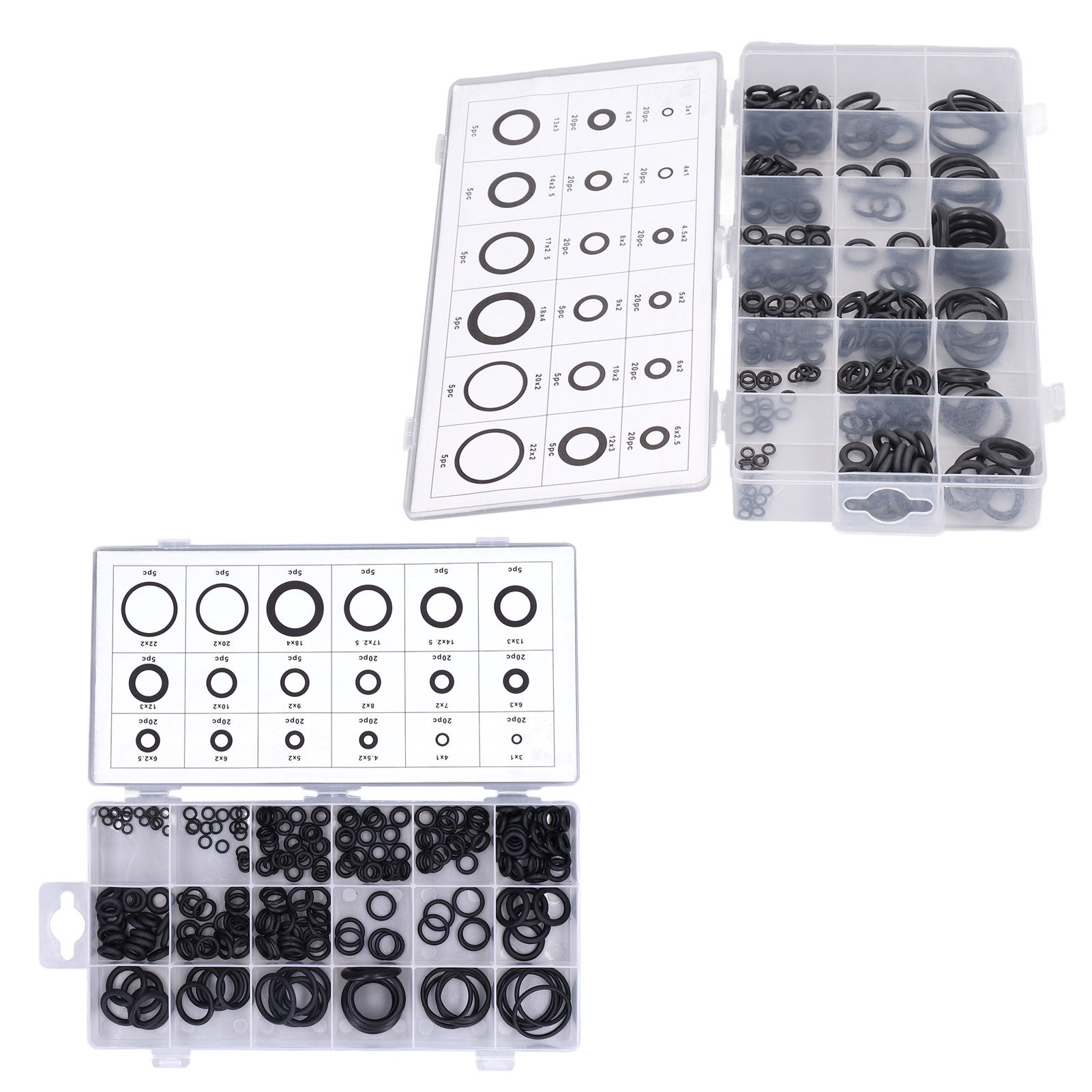 Kit 225 anéis de vedação em borracha, resistentes, para carros, eletrônica, bicicletas, ferramentas, com caixa organizadora - 7