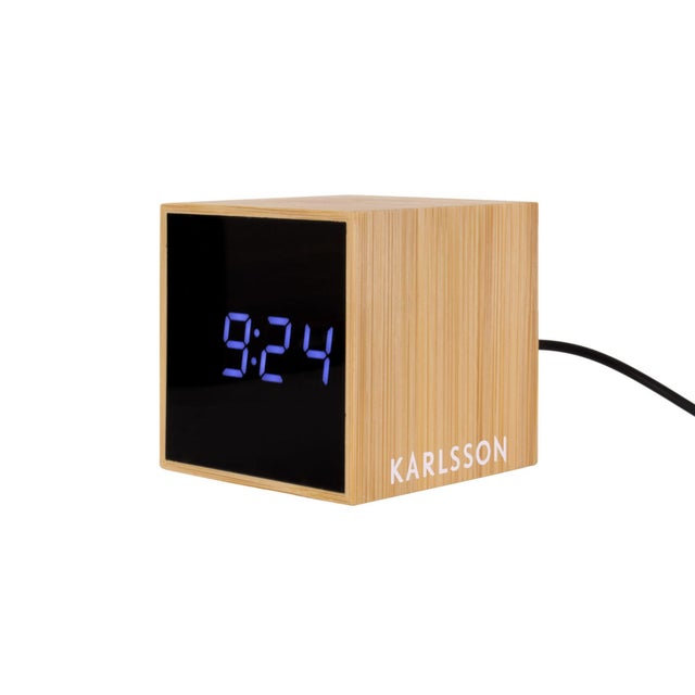 Réveil Mini Cube - Bambou - 6,3x6,3cm - Karlsson