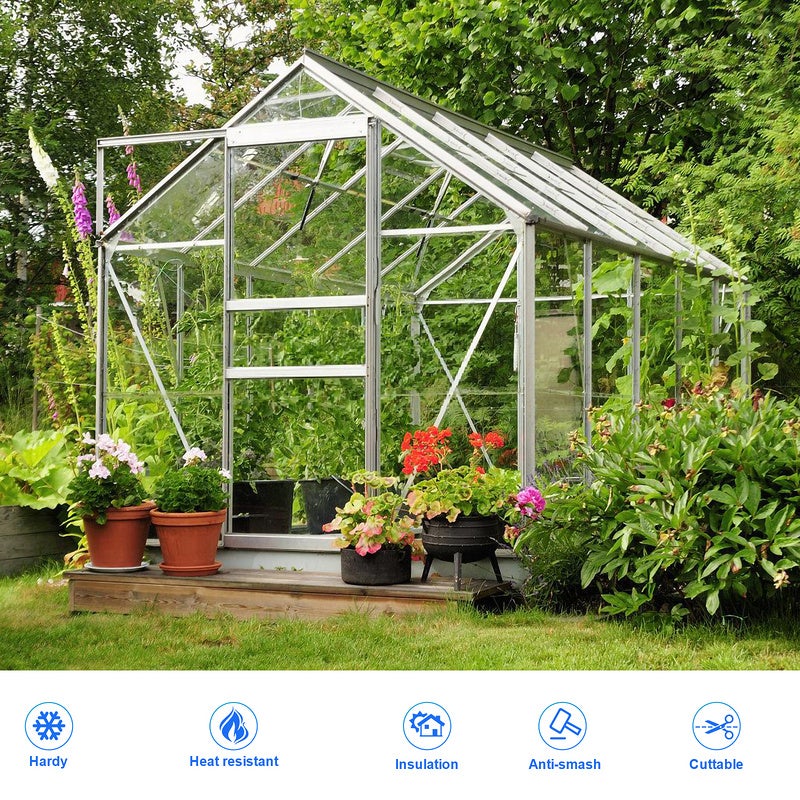14x polycarbonate alvéolaire 4mm 10,25 m² plaque double paroi,plaque de serre,121 x 60.5cm - 6