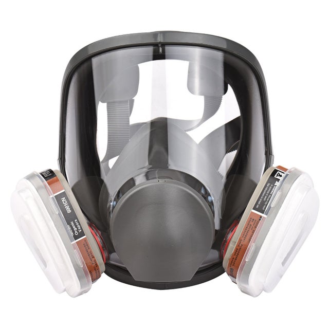 Masque respiratoire intégral, masque à gaz en silicone réutilisable, protection anti-poussière et vapeurs pour peinture, soudure & chantier