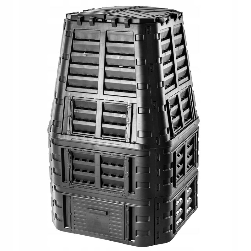KOMPOSTOWNIK OGRODOWY MODUŁOWY 1000L MROZOODPORNY CAŁOROCZNY CZARNY