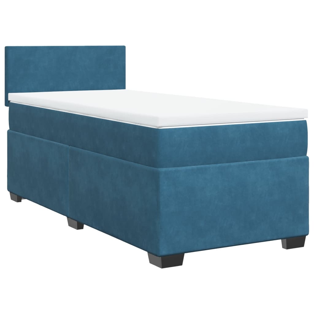 Sommier à lattes de lit avec matelas bleu 100x200 cm — COMFORTXL - 3