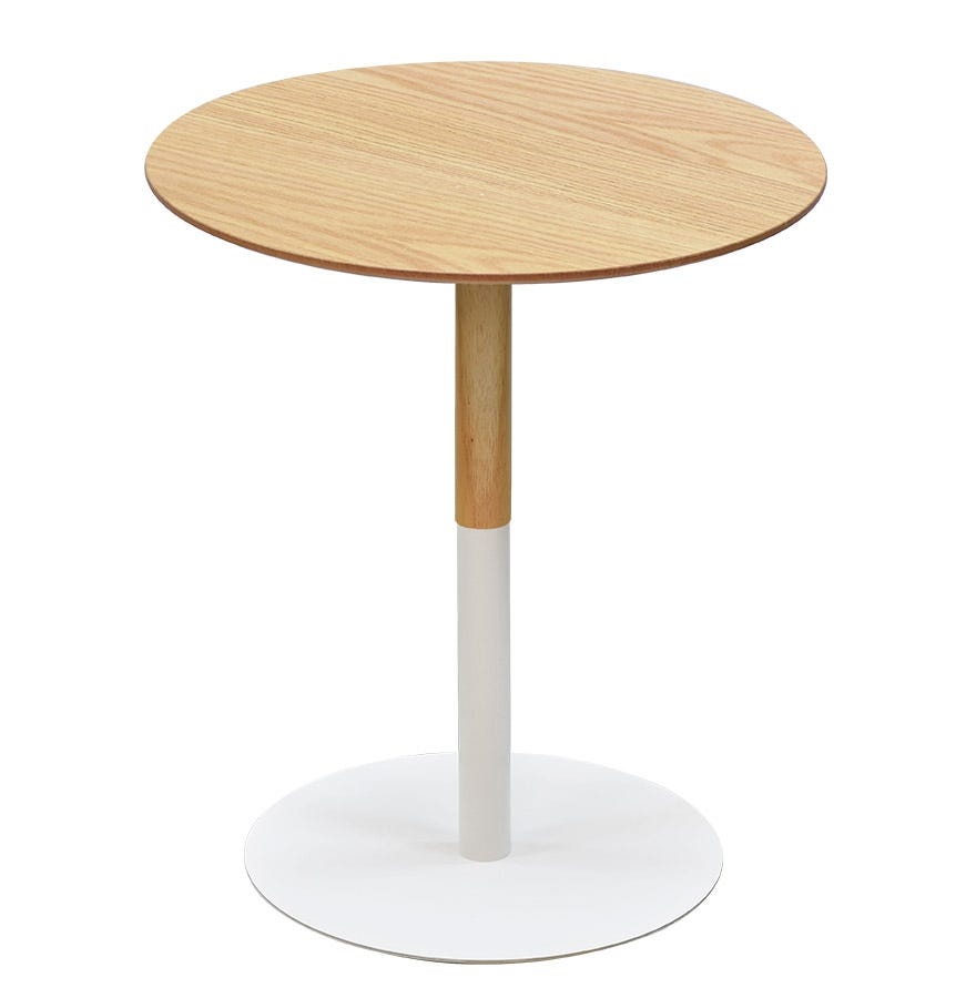 Table d'appoint ronde 'DILA H45' en bois finition naturelle et métal ...