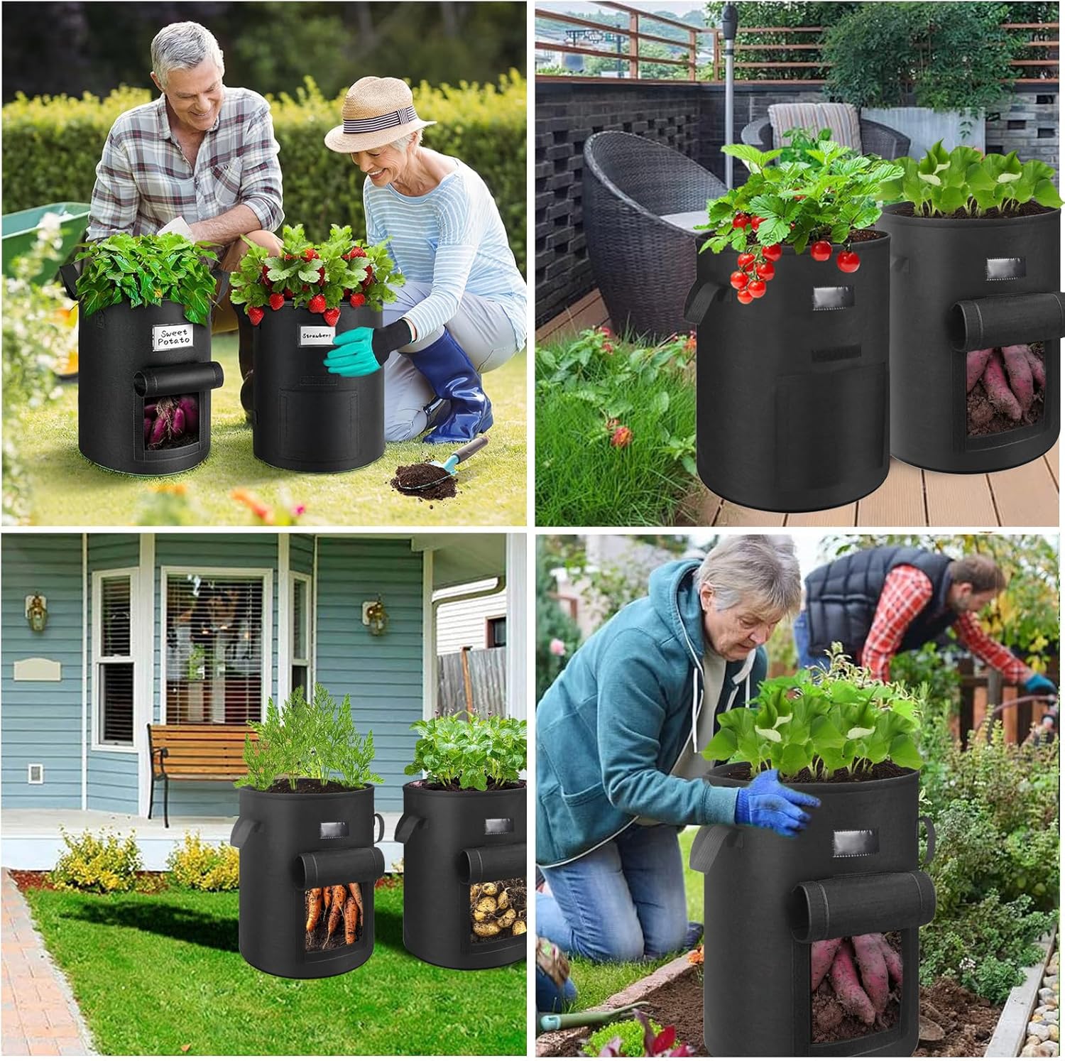 （5 Pièces） Sacs de Plantation de Pommes de Terre,Sacs de Plantation de avec Robuste PoignéE et Fenêtre de Visualisation pour Pommes de Terre - 5