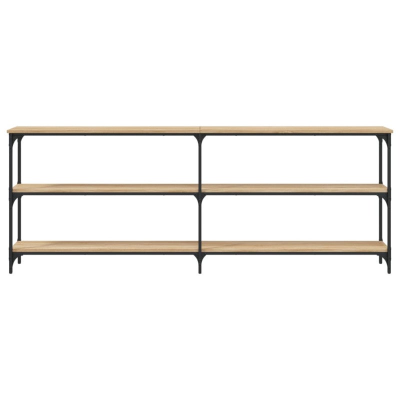 Table console chêne sonoma 200x29x75 cm bois d ingénierie - 4