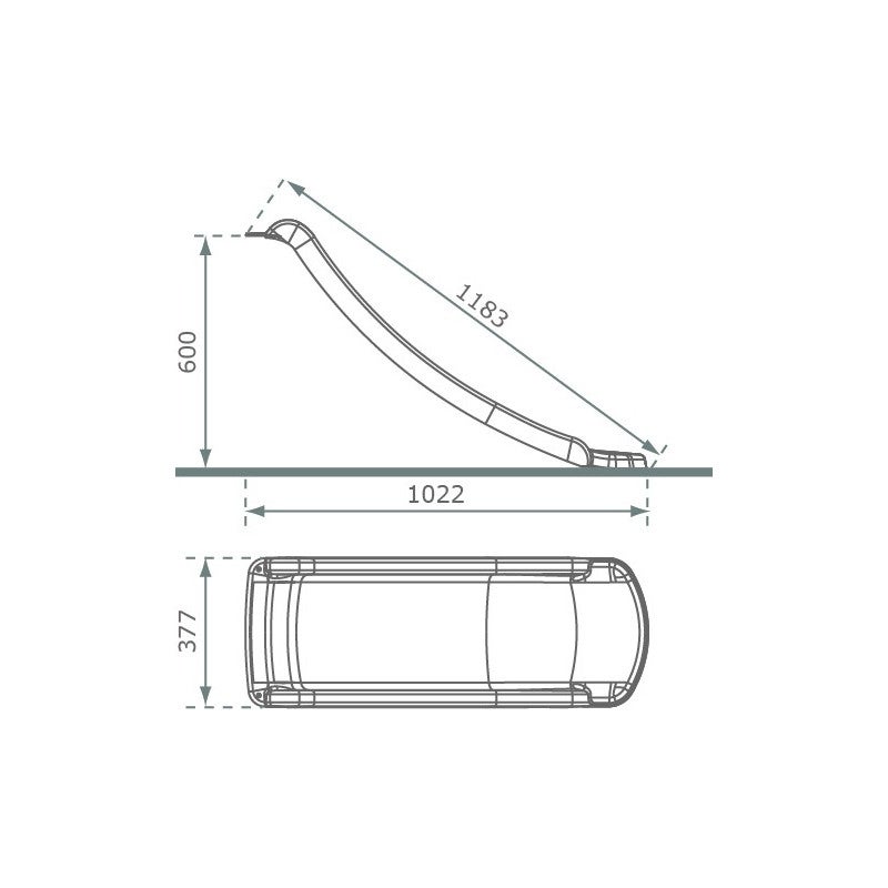 Glissière de toboggan avec vague en PEHD toba 120cm Vert foncé Kbt - 2