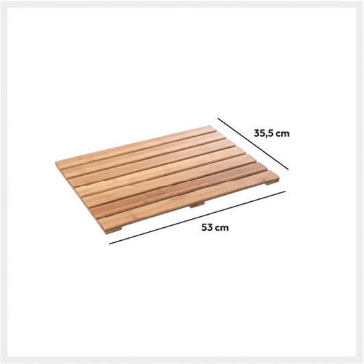Tapis de bain caillebotis en bambou 53x36cm - 5five - 7