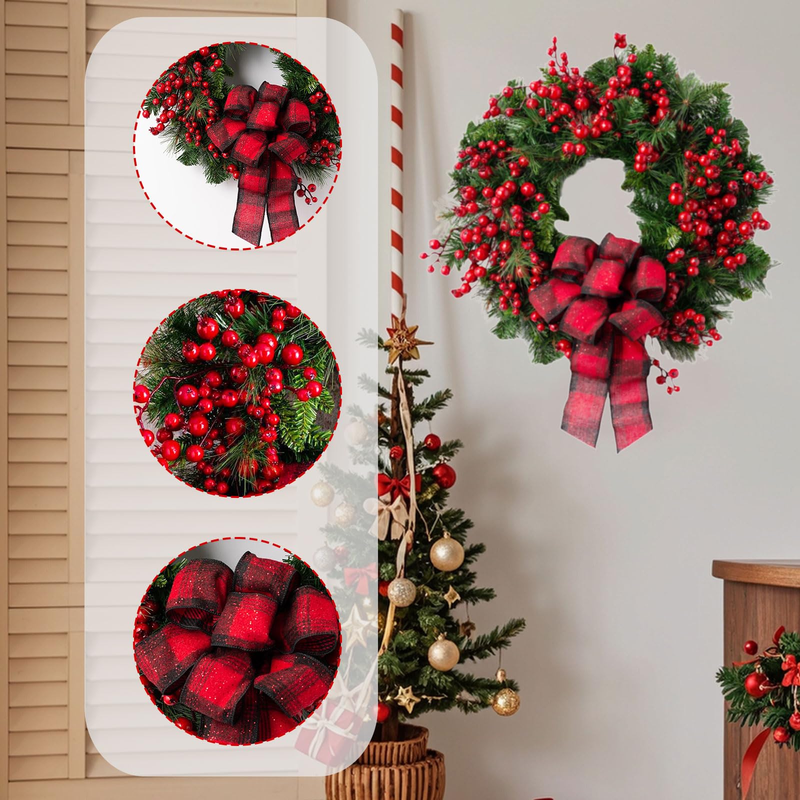 Guirlande De Cèdre Artificiel - Décoration Hivernale Épaisse Pour Porte