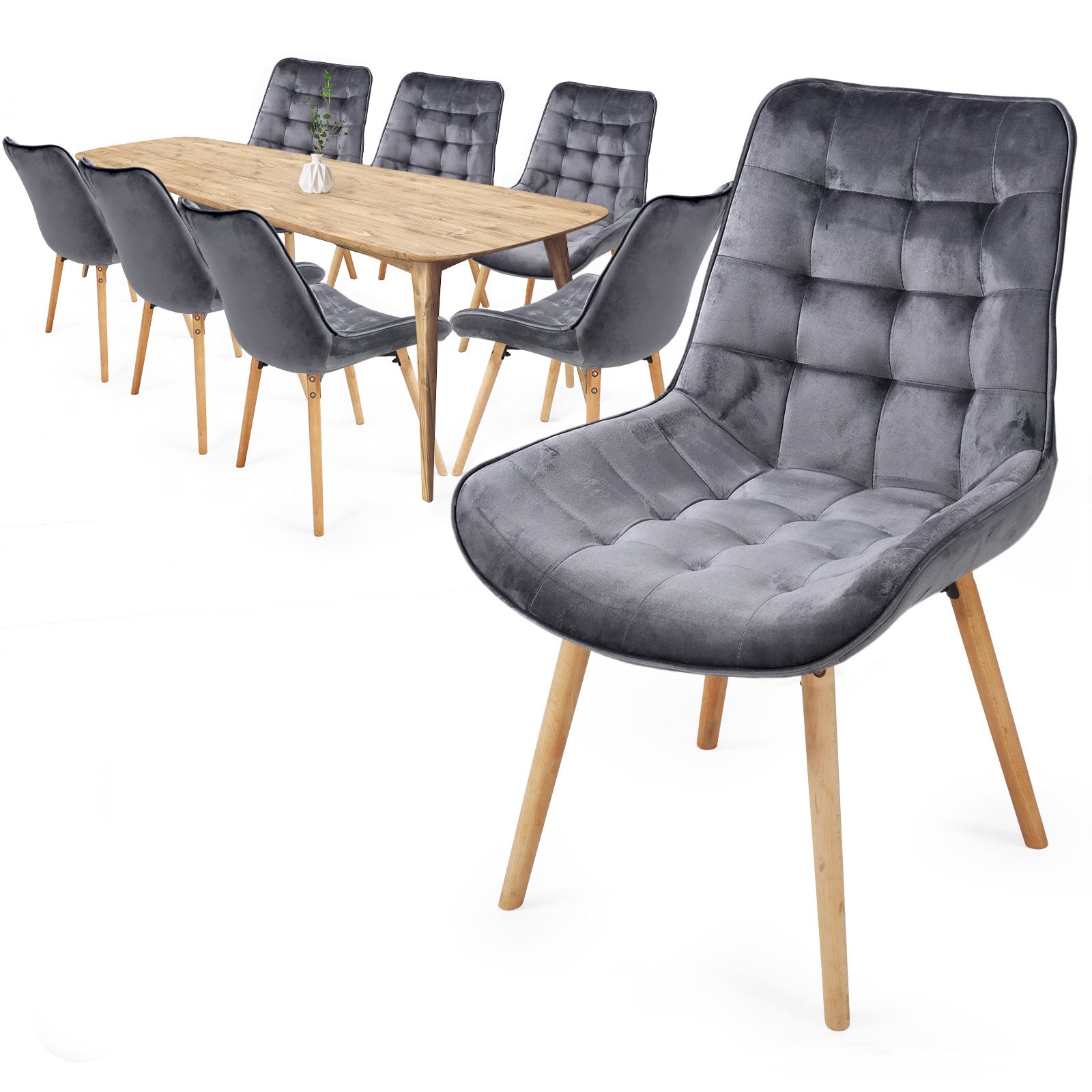 Chaise De Salle à Manger En Bois Moderne - Couleur Blanc Gris Patiné - Occasion Bon état