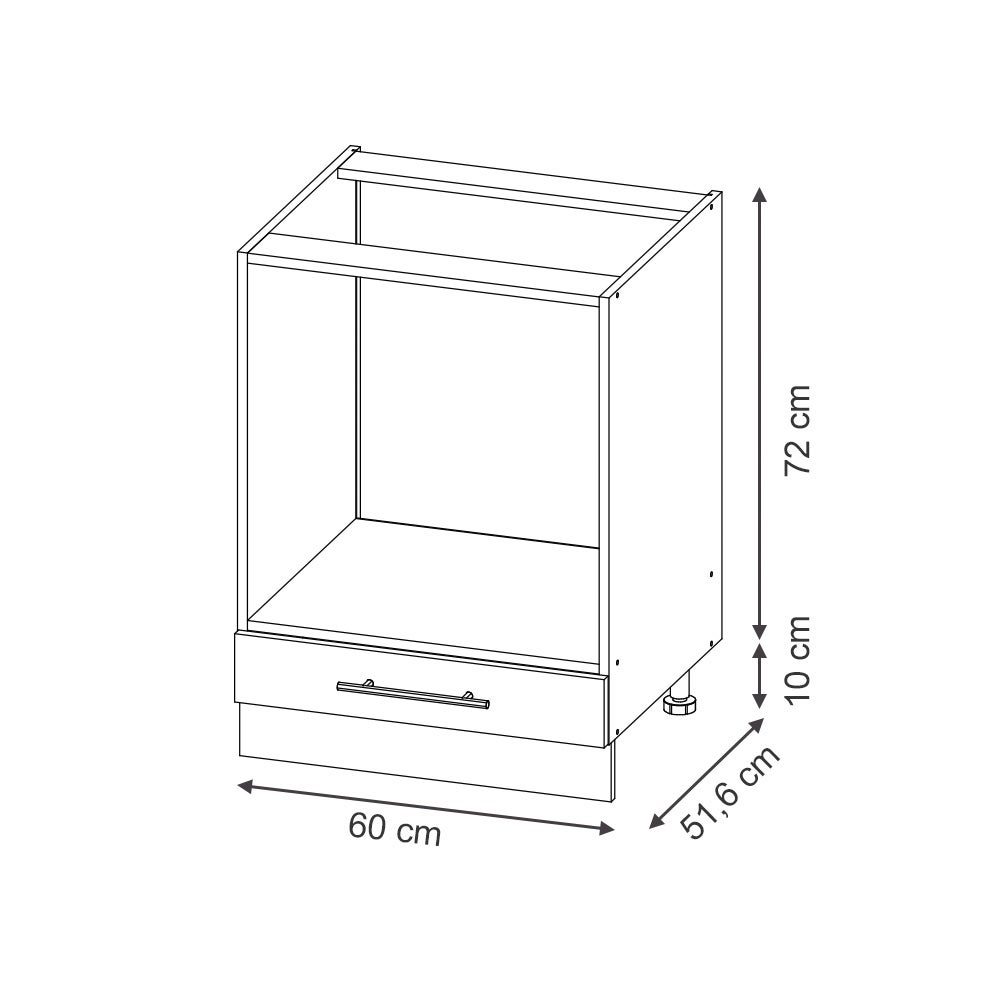 Vicco Meuble pour four Fame-Line, Noir rayé, 60cm sans PT - 3