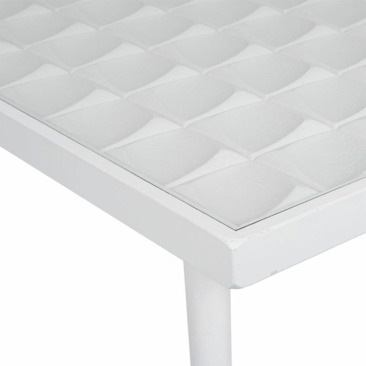 Table d'appoint en bois laqué blanc et gris 125x65x48h - 4