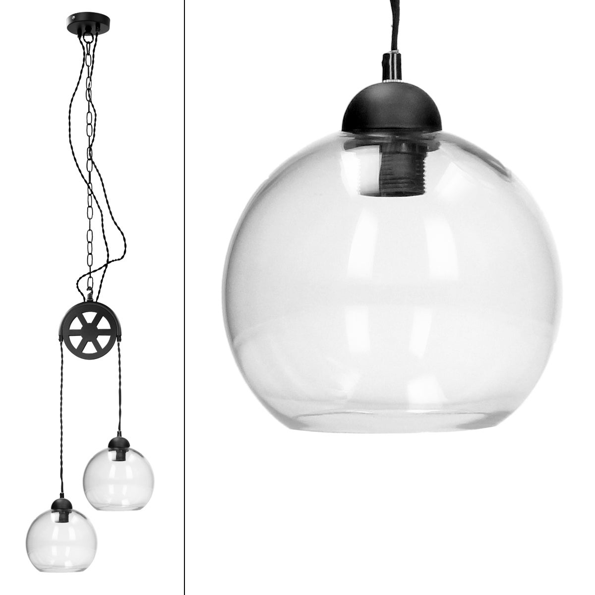 Lampe Suspendue 152,5 Cm Métal Cm E27 2 Flammes - 2