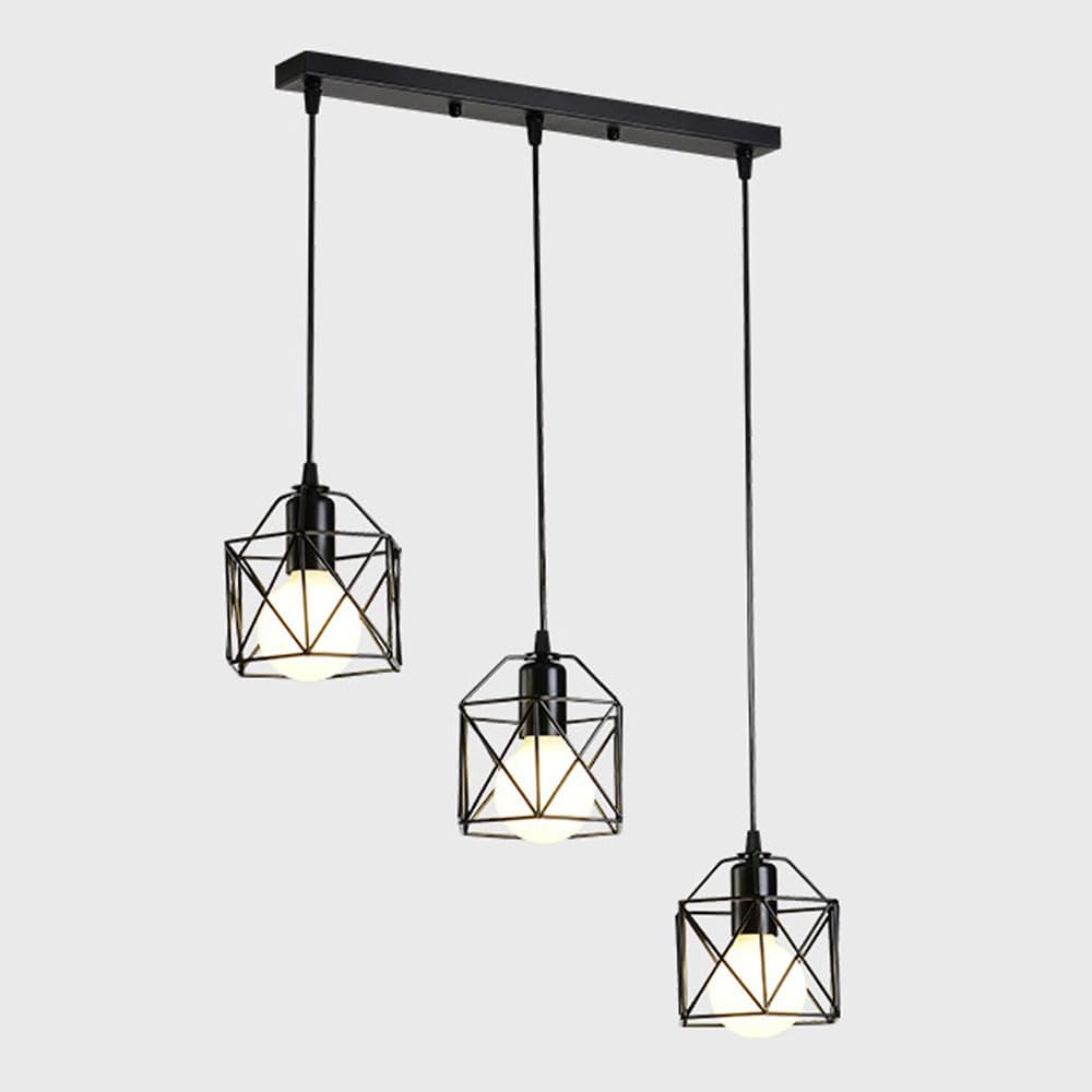 Lampa wisząca LED w stylu industrialnym z metalową klatką Plafon w stylu vintage Pół wpuszczany Wysokość regulowana Żarówka nie jest dołączona