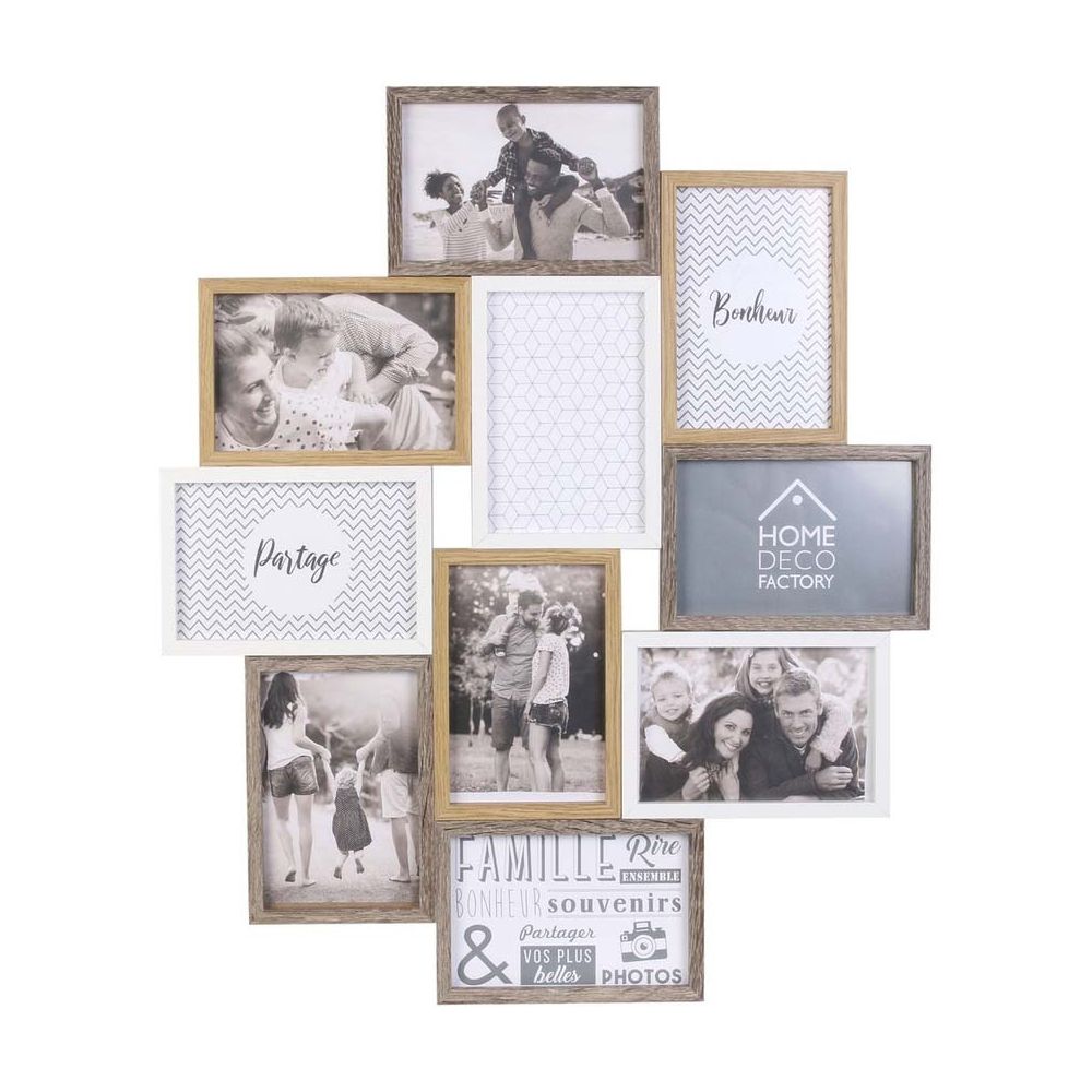 Pêle-mêle - HOME DECO FACTORY - 10 Vues - Bois - Beige et Marron - 5