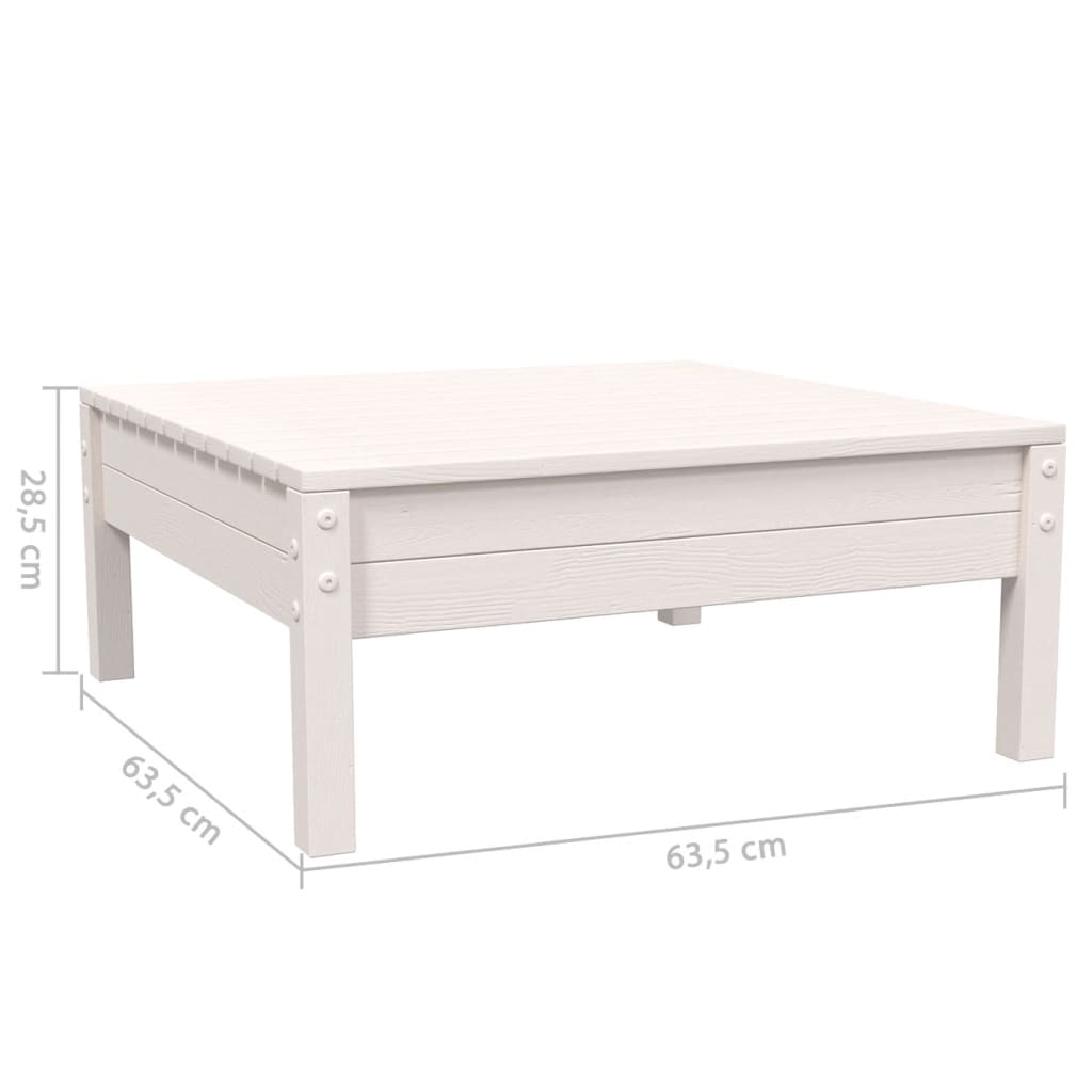 Maison Exclusive - Salon de jardin 3 pcs avec coussins Blanc Bois de pin massif - 9