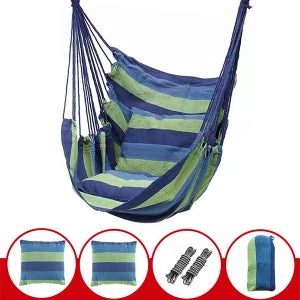 COSTWAY Sedia Sospesa Con Supporto In Metallo, Sedia A Dondolo Con Sedile Imbottito Telaio In Metallo Robusto Sedia A Dondolo Per Portico Giardino Soggiorno Portata 120 Kg 84196929 - 13