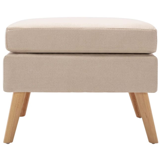 Repose-pied,Tabouret de pied,Pouf Crème Tissu CFW9142 | Leroy Merlin