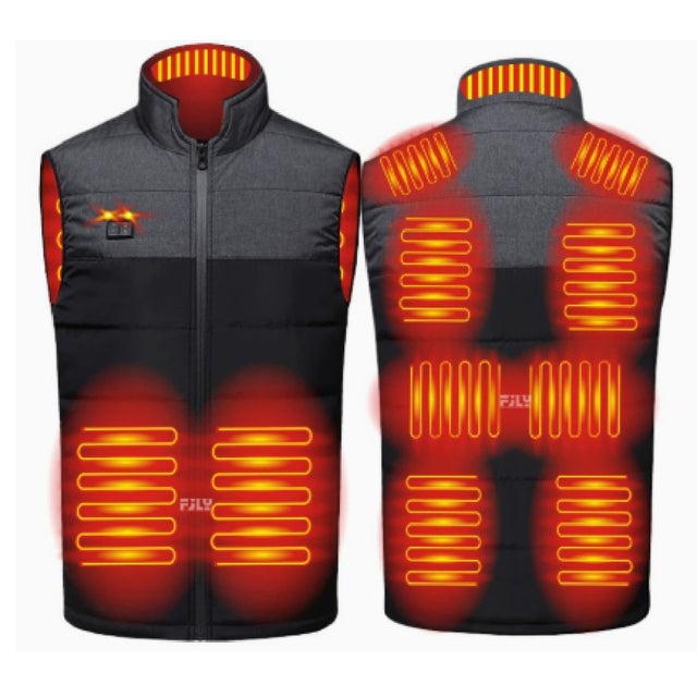 Gilet Chauffant Intelligent Gris-Noir avec Batterie 10000mAh XL