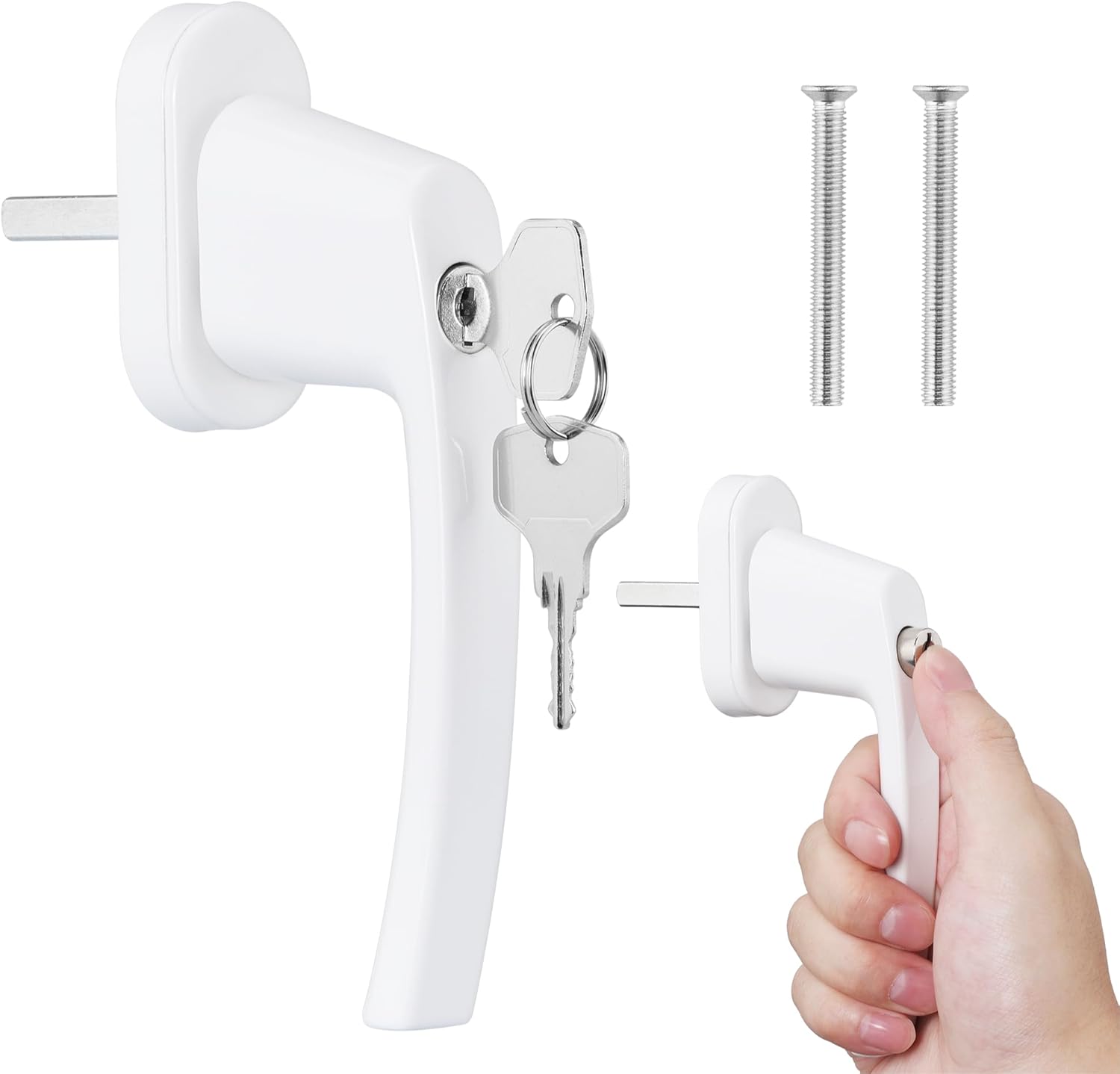 Poignée de Fenêtre avec Verrou 35 mm - Poignée Sécurisée avec Clé pour ...