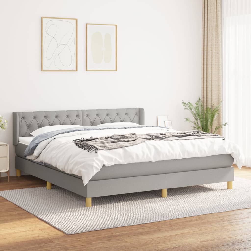 Sommier à lattes de lit et matelas et LED Noir 140x190 cm Tissu vidaXL | Leroy Merlin