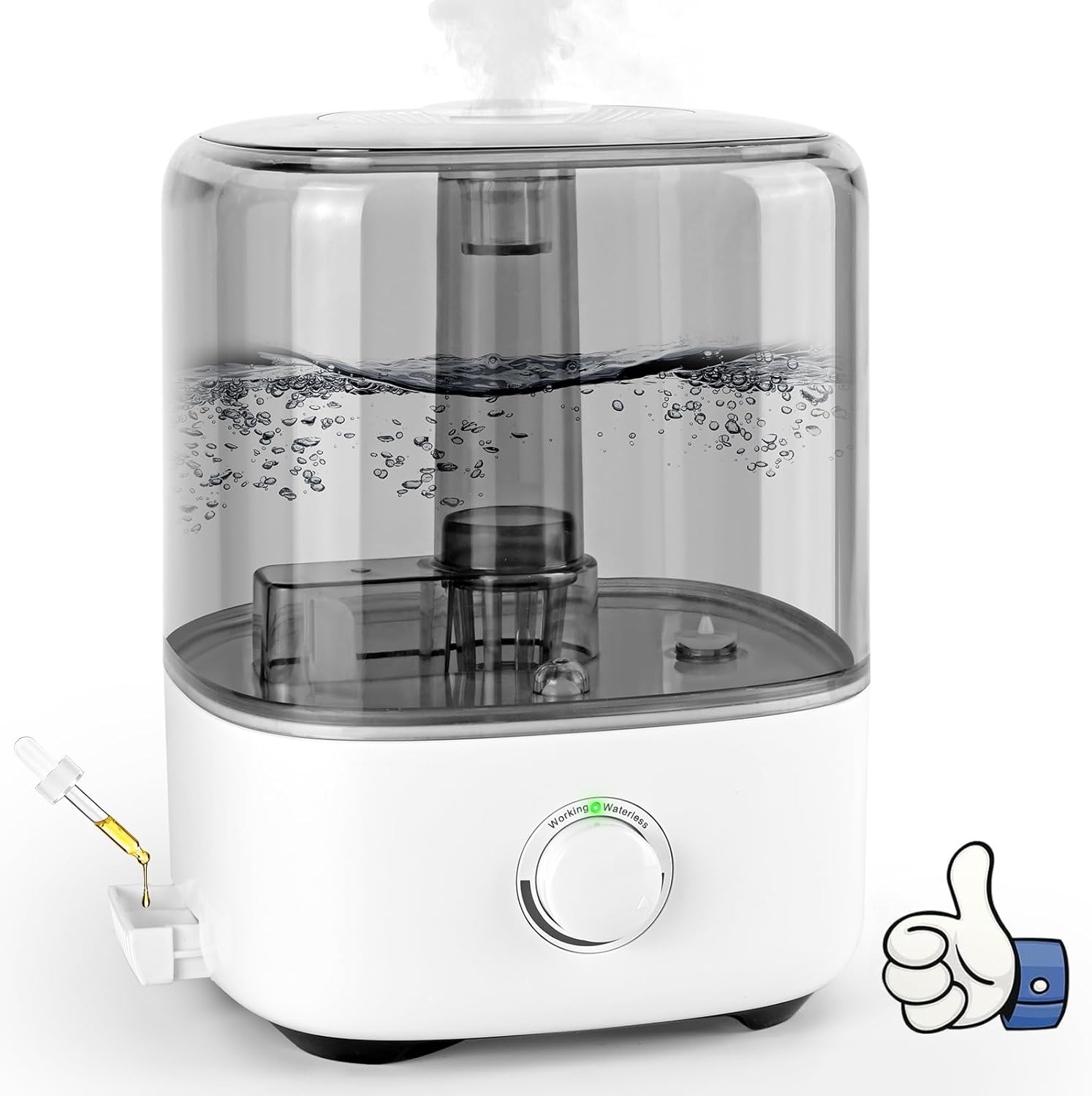 Nawilżacz powietrza Top-Fill 5L, 28 dB, cichy, ultradźwiękowy nawilżacz powietrza dla niemowląt i roślin, nawilżacz powietrza do sypialni z dyszą 360°