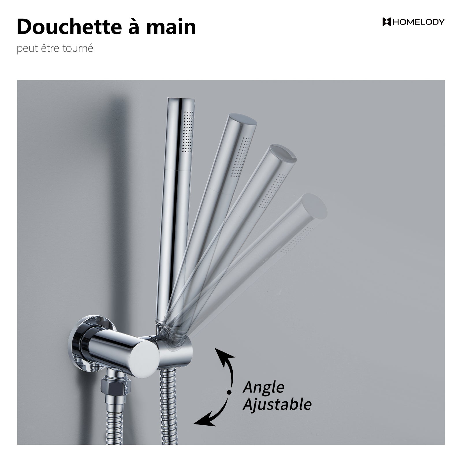 Encastré Colonne de Douche Thermostatique Système de Douche Rond Grande Douche de Tête Set de Douche Encastrée en Laiton Chromé Design Moderne - 7
