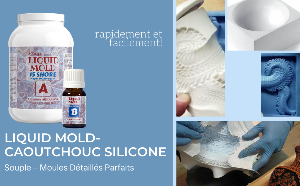 Kit Fabrication Moules Silicone SANAAA - 500g Caoutchouc Silicone Translucide - Pour Résine, Bougies, Savon