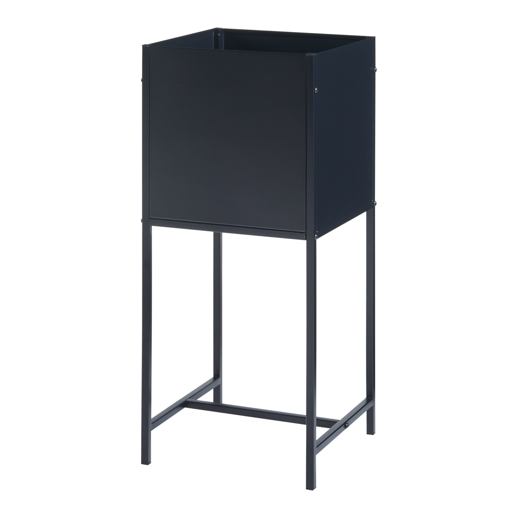 Support de plantes Porsgrunn avec bac à fleurs intégré métal 70 x 30 x 30 cm noir [en.casa] - 2