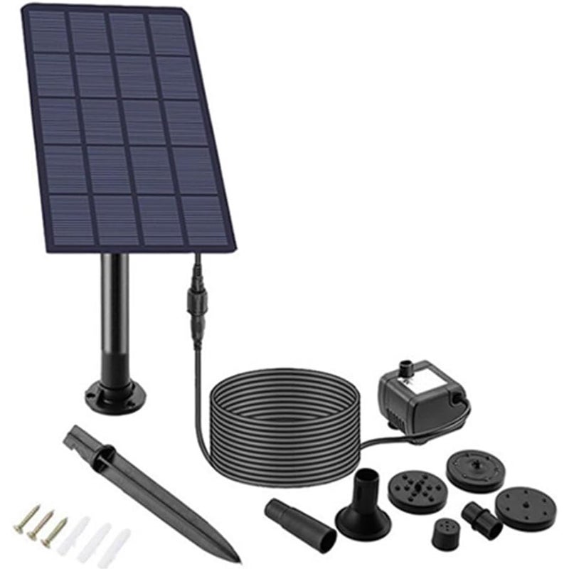 Zewnętrzna pompa słoneczna, pompa fontannowa, odpowiednia do oczek wodnych dla ptaków i małych stawów ogrodowych.