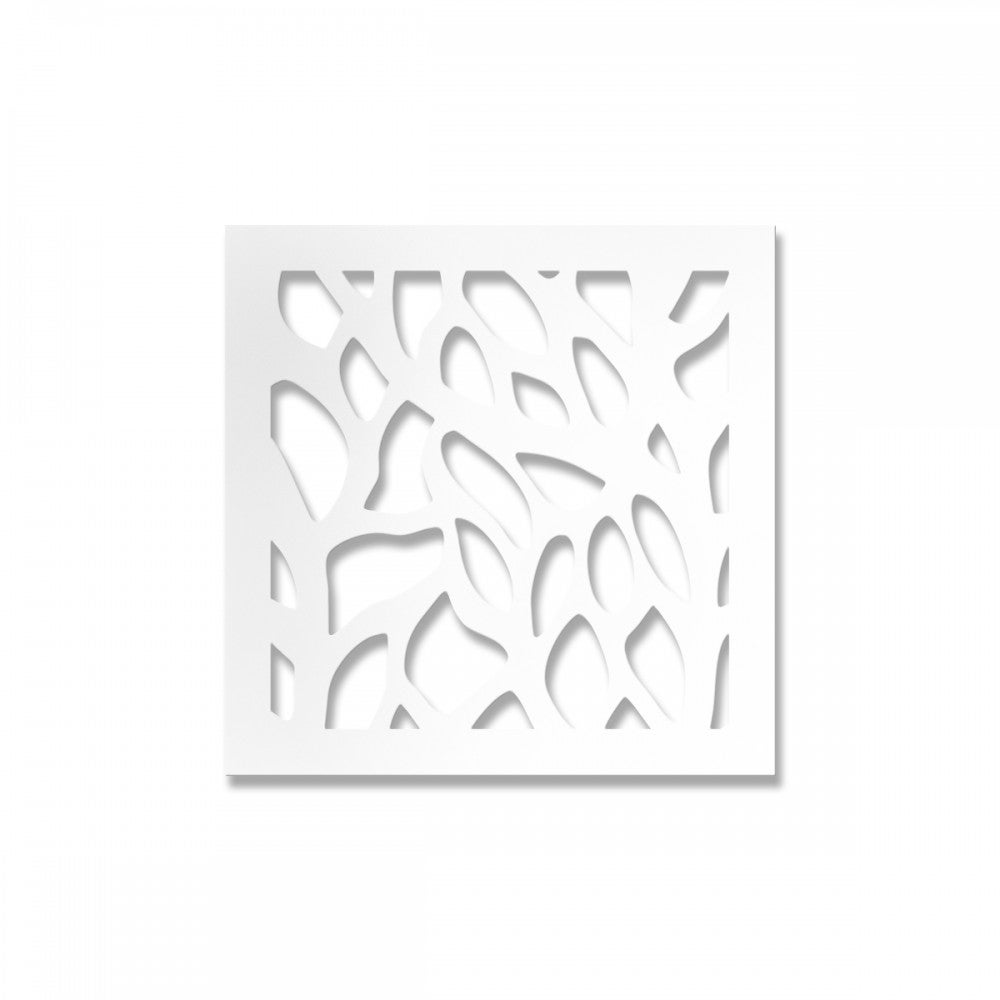 LIŚCIE - Panel perforowany - kolor BIAŁY parasol przeciwsłoneczny o wymiarach 48x48 cm - grubość 10 mm