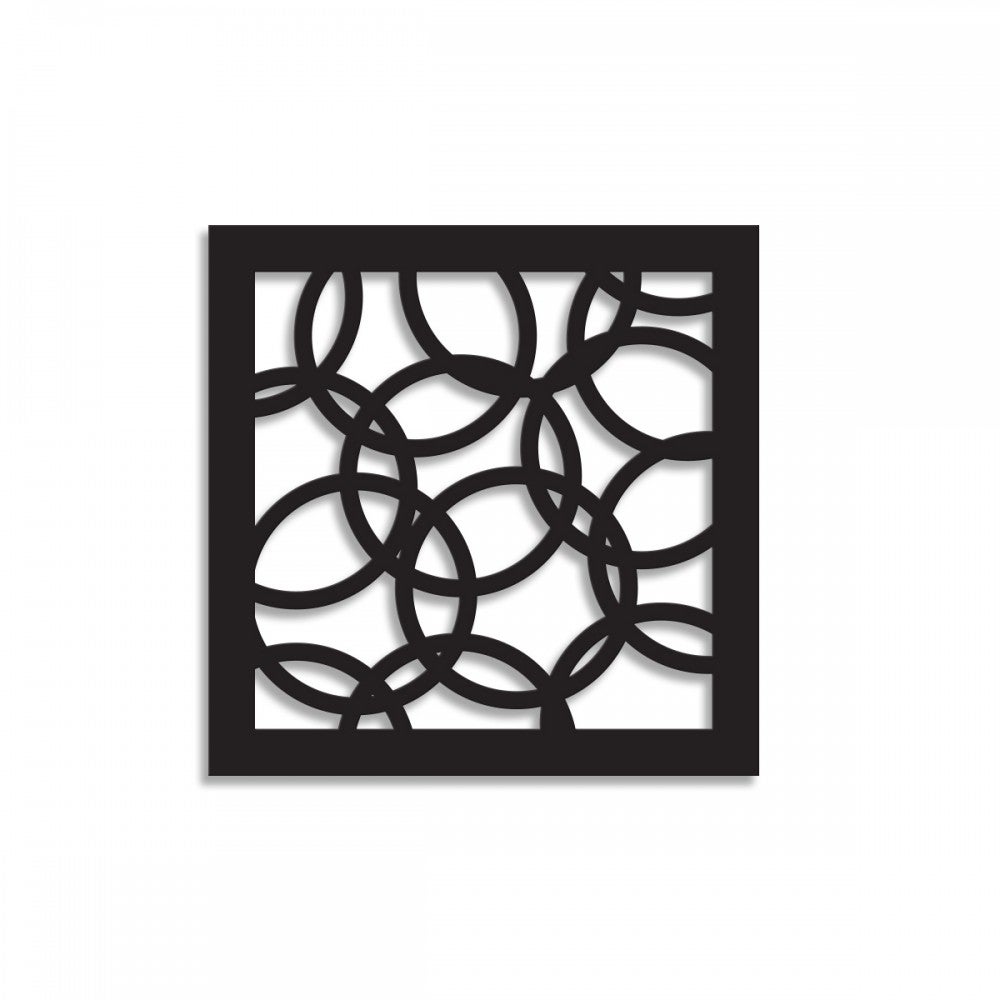 SMALL CIRCLES - Panel perforowany z PVC - CZARNY Parasol przeciwsłoneczny 98x98 cm Grubość 1 cm