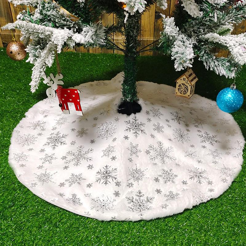 Obrączka na choinkę bożonarodzeniową 120 cm, podkładka pod choinkę, duży srebrny płatek śniegu, pokrowiec na podstawę choinki, dekoracja choinki (a