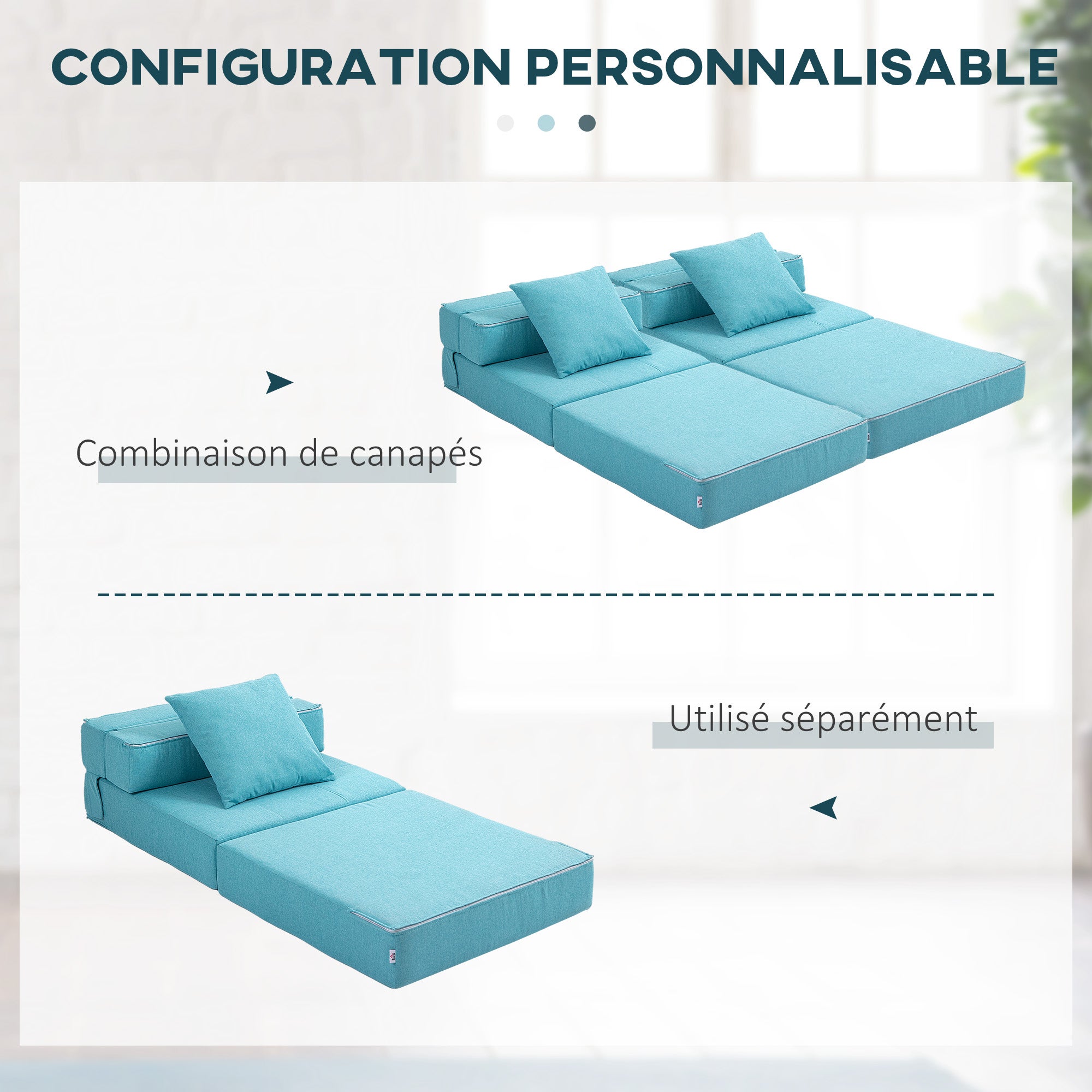 Chauffeuse-lit Polyester HOMCOM - 7