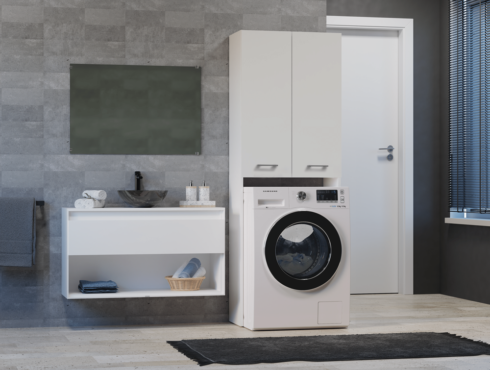 COMO - Mueble para lavadora de estilo moderno - 183x64x30 - 2 puertas+4 baldas - 5