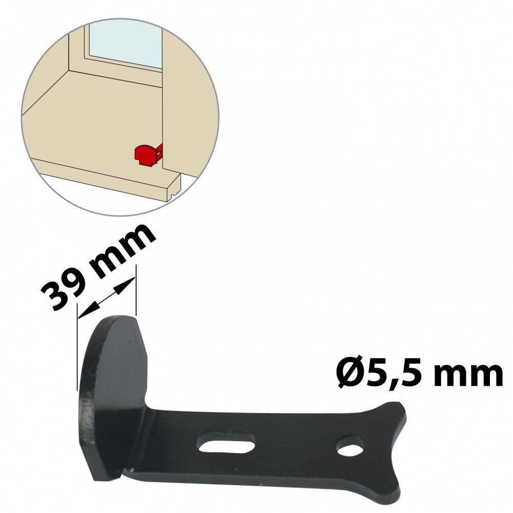 Butée de fermeture acier prépeint, H.35 x L.30 x P.65 mm - 2