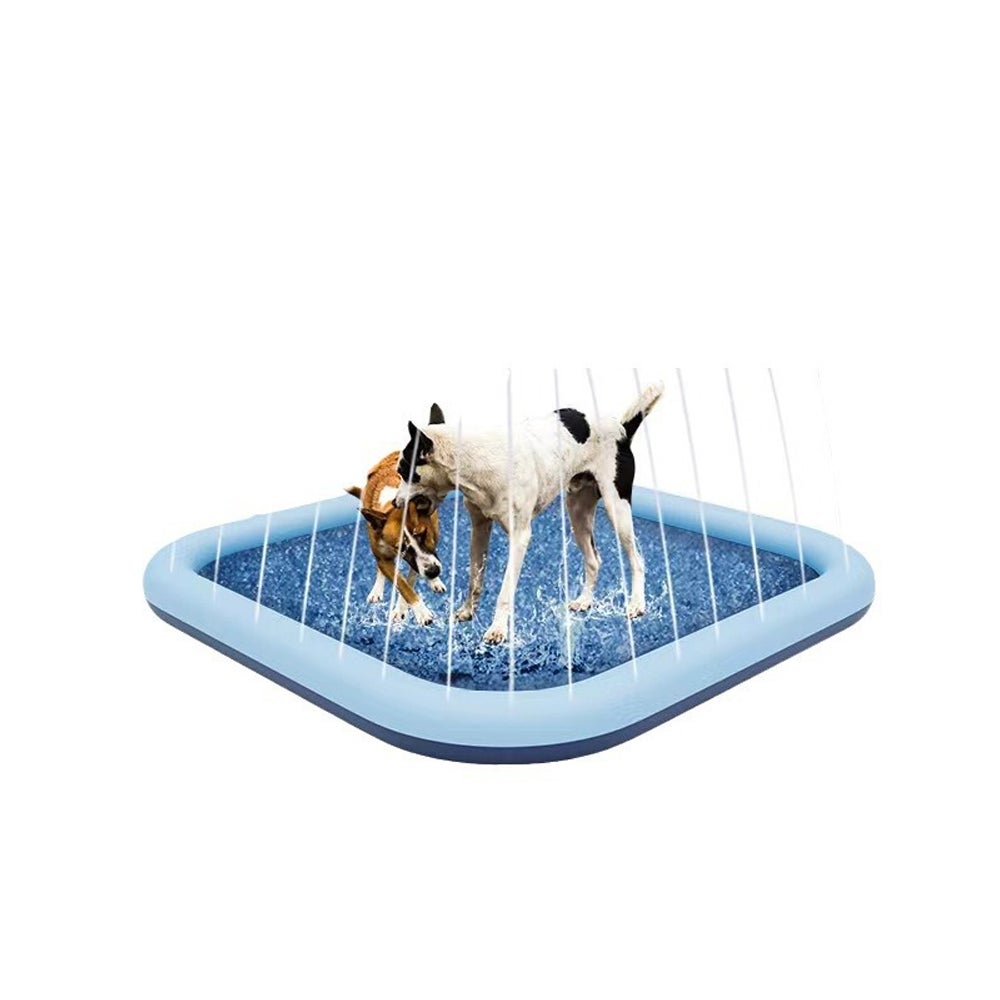 Haozozo Jeux d'eau Enfant Exterieur, Jeux d'eau Enfant Exterieur avec Fonction Antidérapante, Tapis d'eau Enfants & pour Chien de 170 cm (Carré 170 cm