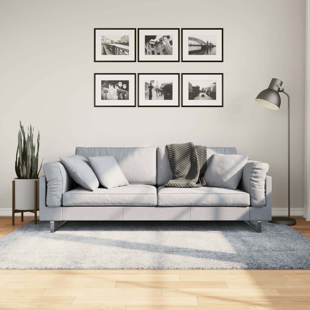 Dywan z długim włosiem PAMPLONA, niebieski, 140x200 cm vidaXL