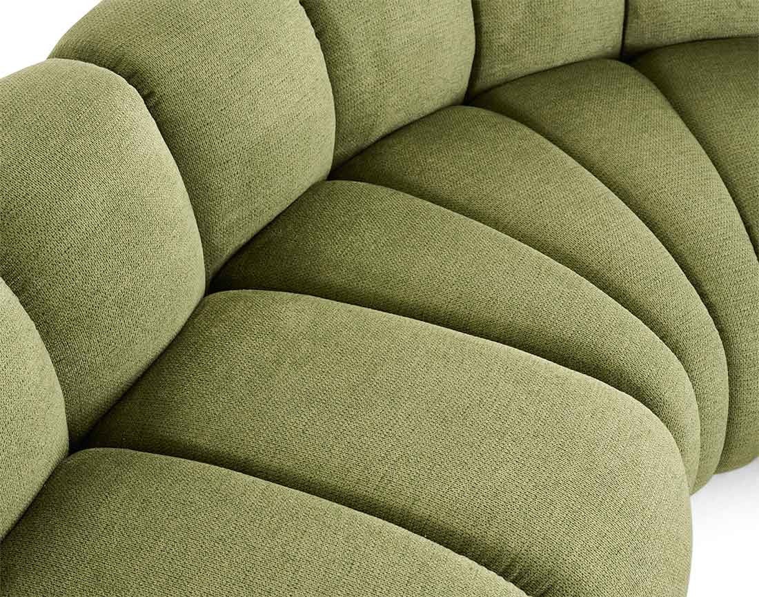 Canapé modulable 7 places angle gauche en tissu texturé vert - DEBBIE - Best Mobilier - 7