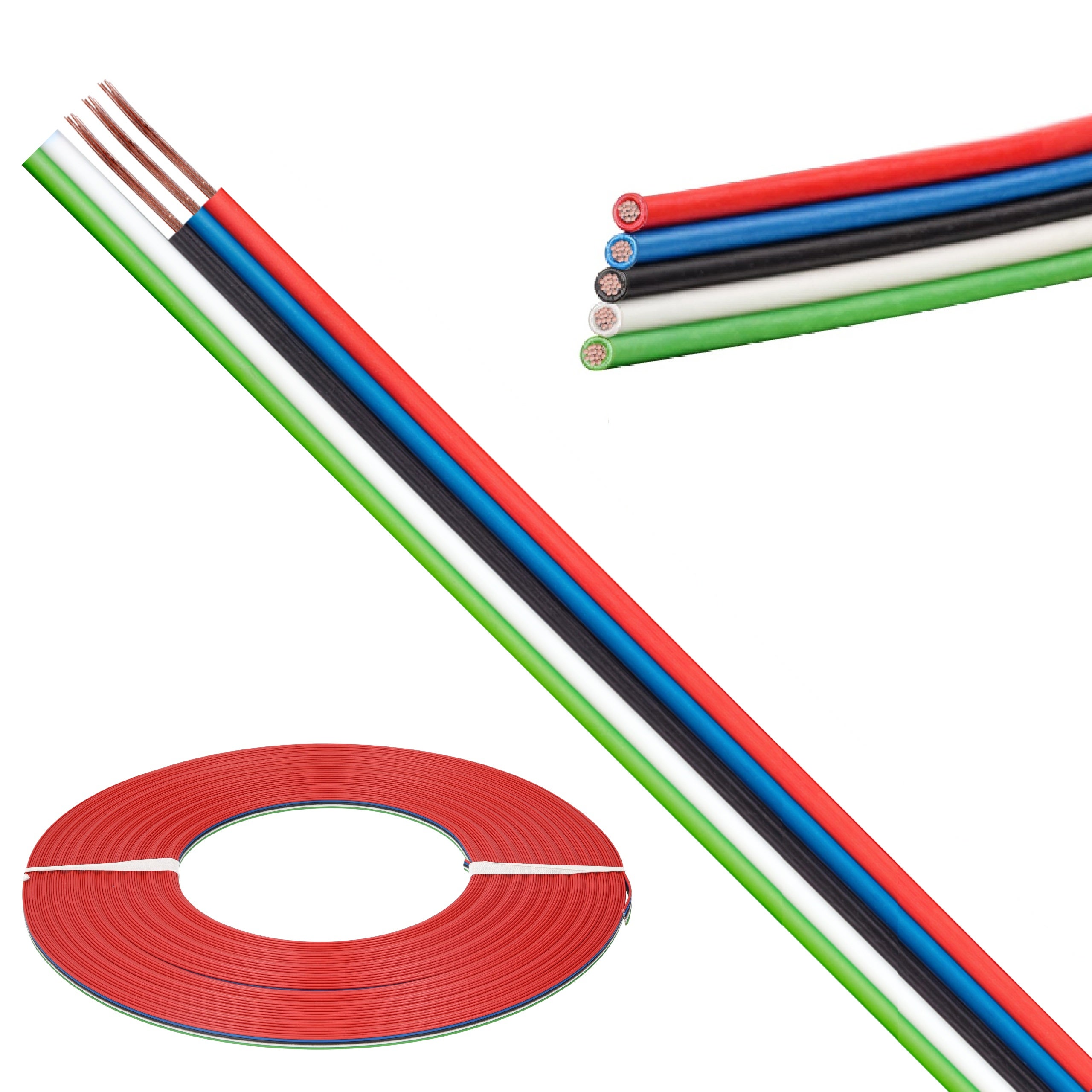 Kabel telekomunikacyjny wstążkowy TLWY 5x0,35mm2 kolorowy 150V montażowy linka Technokabel 50m